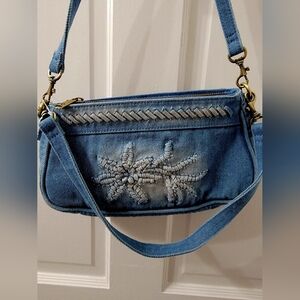 Patricia Nash Blue Denim Embroidered Women's Crossbody